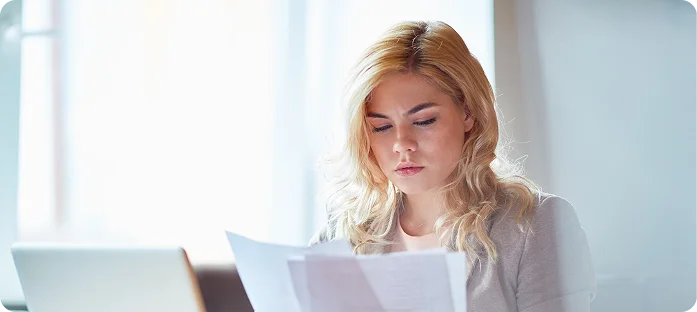 Translator reviewing a certified medical report